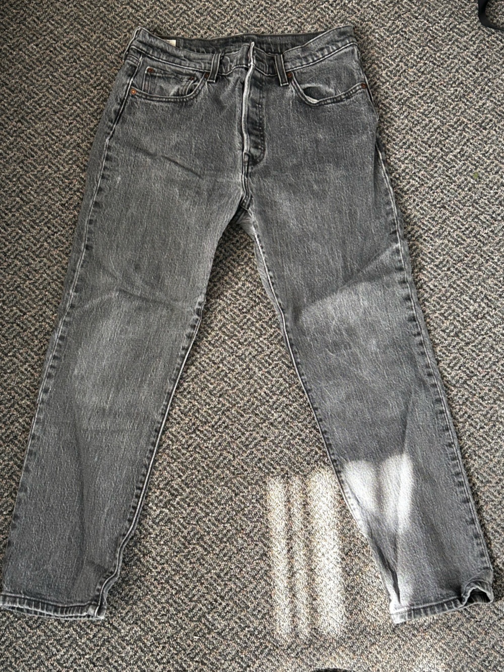 Levi’s Classic Straight-Leg Gray Denim Jeans